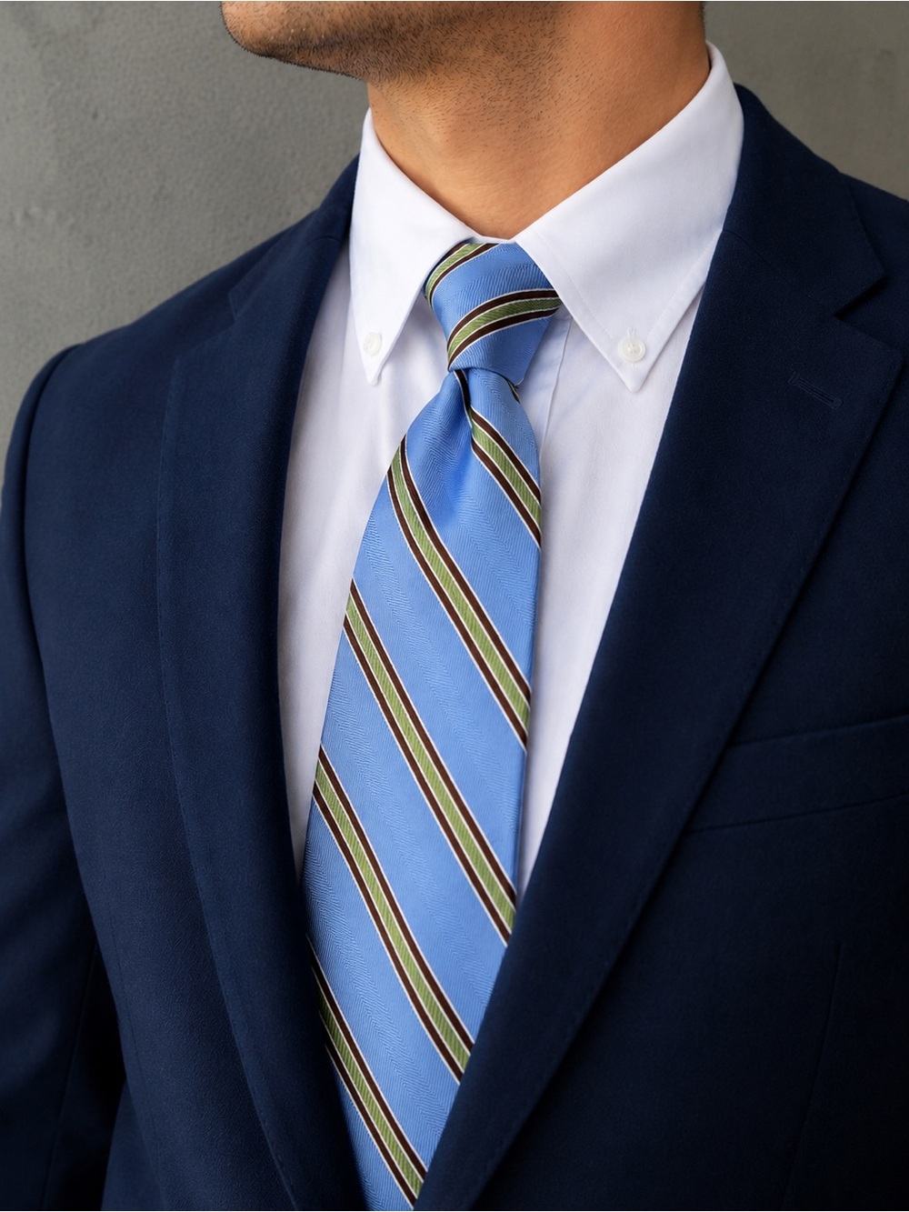 Brooks Brothers 346 Blue Striped 100% Silk Tie Preppy Old Money Necktie Preppy